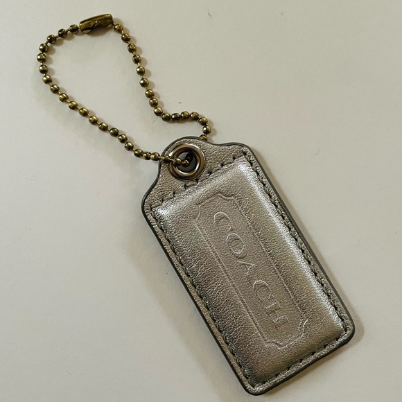 Coach Large Metallic Leather Handbag Tag - Picture 2 of 5